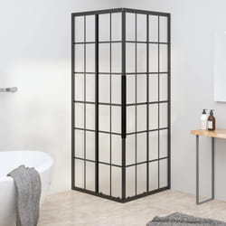 Vidaxl - Cabina Doccia esg Smerigliato 70x70x180 cm Nera 476935