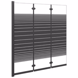 vidaXL Box Doccia Pieghevole 3 Pannelli 130x130 cm in ESG Nero - Vista aggiuntiva 2
