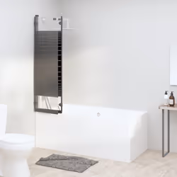 vidaXL Box Doccia Pieghevole 3 Pannelli 130x130 cm in ESG Nero - Vista aggiuntiva 3