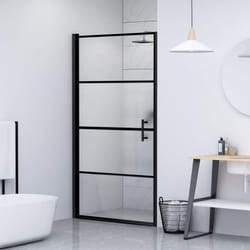 Parete Doccia 100x178 cm Vetro Temperato Semi Smerigliato Nero Vidaxl 18350