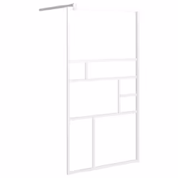 vidaXL Parete per Doccia Walk in 100x195 cm in Vetro ESG Bianco - Vista aggiuntiva 2