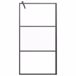 vidaXL Parete Doccia Walk in 100x195cm Vetro Semi Smerigliato ESG Nero - Vista aggiuntiva 3