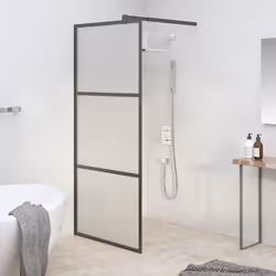 Date un nuovo look estetico al vostro bagno con questa moderna parete per doccia walk in con vetro ESG! Materiale pregiato: L ...