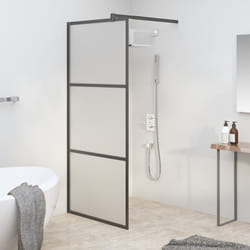 Parete Doccia Walk in, Box doccia 80x195 cm in Vetro Smerigliato esg Nero Vidaxl 65364