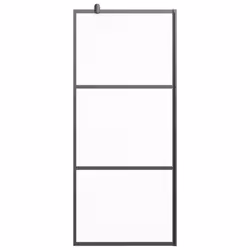 vidaXL Parete Doccia Walk in 90x195 cm in Vetro Smerigliato ESG Nero - Vista aggiuntiva 3