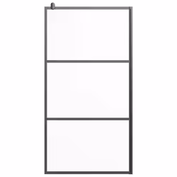 vidaXL Parete Doccia Walk in 100x195 cm in Vetro Smerigliato ESG Nero - Vista aggiuntiva 3