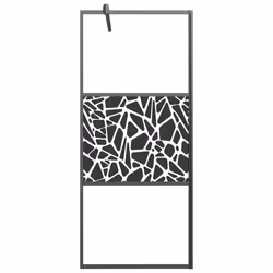 vidaXL Parete Doccia Walk in 90x195cm Vetro ESG con Design Pietre Nero - Vista aggiuntiva 3