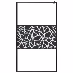 vidaXL Parete Doccia Walk in 115x195 cm Vetro ESG e Design Pietre Nero - Vista aggiuntiva 3