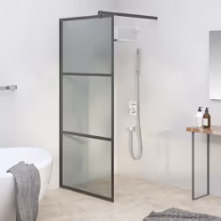 Date un nuovo look estetico al vostro bagno con questa moderna parete per doccia walk in con vetro ESG! Materiale pregiato: L ...