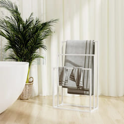 Portasciugamani da Pavimento Bianco 48x24x79cm in Ferro Vidaxl 49255