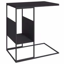 vidaXL Tavolino Nero 55x36x59,5 cm Legno Multistrato - Vista aggiuntiva 2