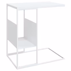 vidaXL Tavolino Bianco 55x36x59,5 cm Legno Multistrato - Vista aggiuntiva 2