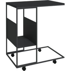 Vidaxl - Tavolino con Ruote Nero 55x36x63,5 cm in Legno Multistrato