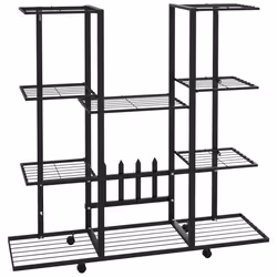 Portafiori con Ruote 94,5x24,5x91,5 cm Ferro Nerocod mxl 121159 - Vista aggiuntiva 2