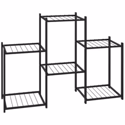 vidaXL Portafiori 83x25x60 cm Ferro Nero - Vista aggiuntiva 2