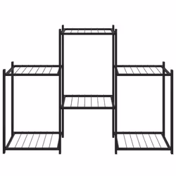 vidaXL Portafiori 83x25x60 cm Ferro Nero - Vista aggiuntiva 3