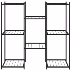 vidaXL Portafiori 83x25x80 cm Nero in Ferro - Vista aggiuntiva 3