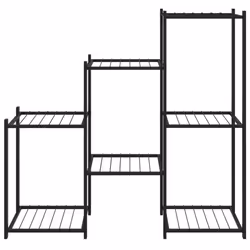 vidaXL Portafiori 83x25x80 cm Nero in Ferro - Vista aggiuntiva 3