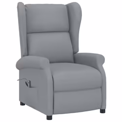 vidaXL Poltrona ad Ala Reclinabile Elettrica Grigio Chiaro in Tessuto - Vista aggiuntiva 3