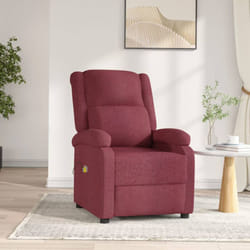 Vidaxl - Poltrona Massaggiante Elettrica Rosso Vino in Tessuto 850096