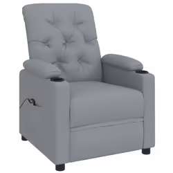 vidaXL Poltrona Elettrica Reclinabile Grigio Chiaro in Tessuto - Vista aggiuntiva 3