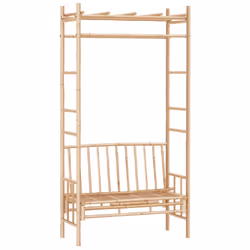 vidaXL Panca da Giardino con Pergola 116 cm in Bambù - Vista aggiuntiva 2