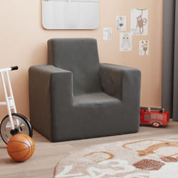 Divano per Bambini, Poltroncina per Bambini Antracite in Morbido Peluche Vidaxl