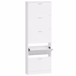 Scarpiera Bianco Lucido 59x17x169 cm in Legno Multistratocod mxl 78285 - Vista aggiuntiva 2