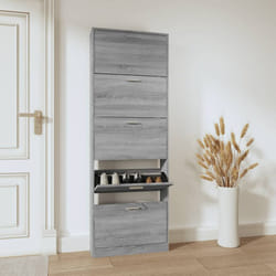 Scarpiera Grigio Sonoma 59x17x169 cm in Legno Multistrato Vidaxl Grigio