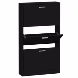 Scarpiera Nera 59x17x108 cm in Legno Multistratocod mxl 81769 - Vista aggiuntiva 2