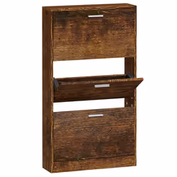 Scarpiera Rovere Fumo 59x17x108 cm in Legno Multistratocod mxl 129653 - Vista aggiuntiva 2