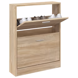 vidaXL Scarpiera Rovere 59x17x81 cm Legno ingegnerizzato - Vista aggiuntiva 3