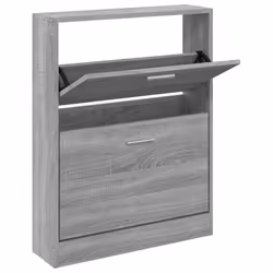 vidaXL Scarpiera Grigio Sonoma 59x17x81 cm in Legno Multistrato - Vista aggiuntiva 2