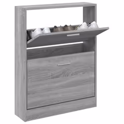 vidaXL Scarpiera Grigio Sonoma 59x17x81 cm in Legno Multistrato - Vista aggiuntiva 3