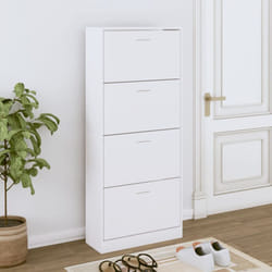 Scarpiera Salvaspazio, Portascarpe Bianca 63x24x147 cm in Legno Multistrato Vidaxl