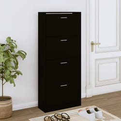 Scarpiera Salvaspazio, Portascarpe Nera 63x24x147 cm in Legno Multistrato Vidaxl