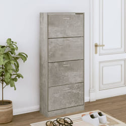 Scarpiera Salvaspazio, Portascarpe Grigio Cemento 63x24x147 cm in Legno Multistrato Vidaxl