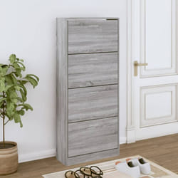 Scarpiera Salvaspazio, Portascarpe Grigio Sonoma 63x24x147 cm in Legno Multistrato Vidaxl