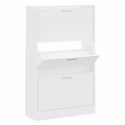 Scarpiera Bianca 63x24x103 cm in Legno Multistratocod mxl 129650 - Vista aggiuntiva 2
