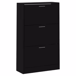 Scarpiera Nera 63x24x103 cm in Legno Multistratocod mxl 129652 - Vista aggiuntiva 3