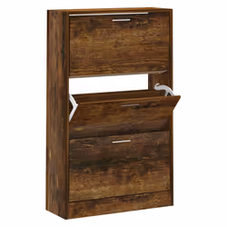 Scarpiera Rovere Fumo 63x24x103 cm in Legno Multistratocod mxl 105679 - Vista aggiuntiva 2