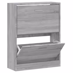 vidaXL Scarpiera Grigio Sonoma 63x24x81 cm in Legno Multistrato - Vista aggiuntiva 2