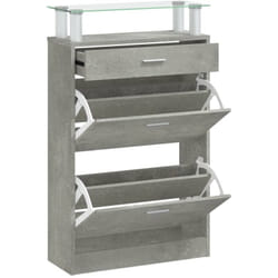Scarpiera Grigio Cemento 63x24x104 cm in Legno Multistrato Vidaxl Grigio