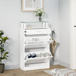 Scarpiera Bianco Lucido 63x24x104 cm in Legno Multistrato Vidaxl Bianco