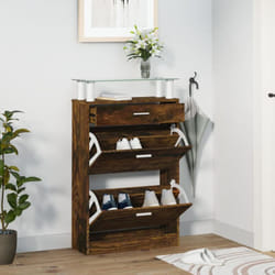 Scarpiera Rovere Fumo 63x24x104 cm in Legno Multistrato Vidaxl 657230