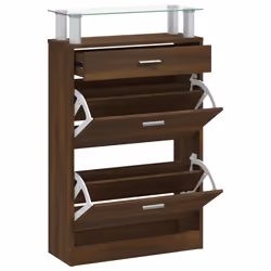vidaXL Scarpiera Rovere Marrone 63x24x104 cm in Legno Multistrato - Vista aggiuntiva 2