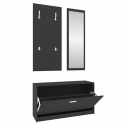 Set Scarpiere 3 in 1 Nero in Legno Multistratocod mxl 119456 - Vista aggiuntiva 2