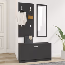 Set Scarpiere 3 in 1 Nero in Legno Multistratocod mxl 119456 - Vista aggiuntiva 3