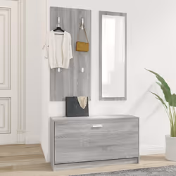 Set Scarpiere 3 in 1 grigio sonoma in Legno Multistratocod mxl 71488 - Vista aggiuntiva 3