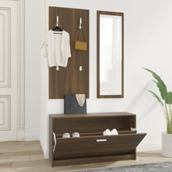 Set Scarpiere 3 in 1 rovere marrone in Legno Multistrato Vidaxl Marrone
